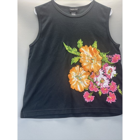 Morgan Cole Womens Black Tropical Floral Tank Size Medium - Picture 7 of 8